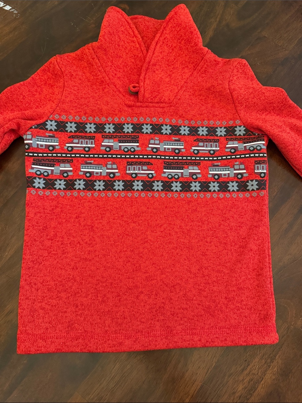 Red Firetruck Winter Pattern Sweater